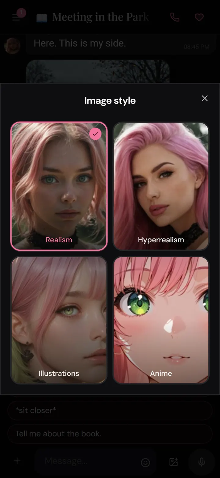 Application Nika : quatre styles d'image